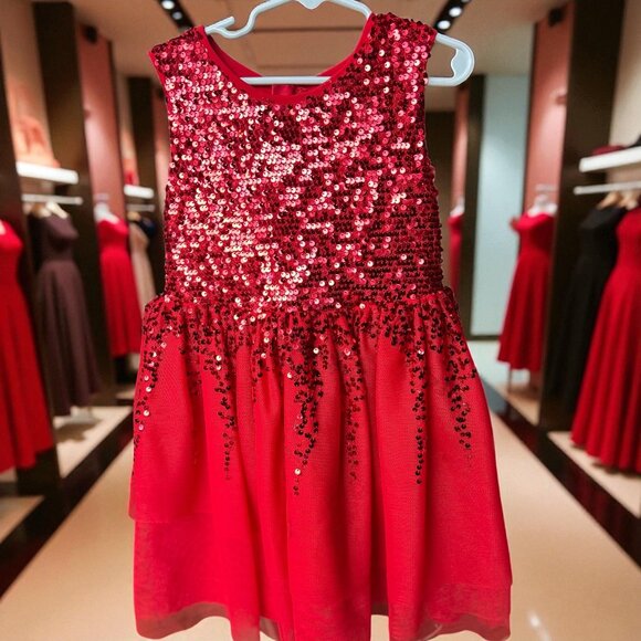 Cat & Jack Other - CAT & JACK Girls Size 6/6X Red Sparkle Christmas Dress